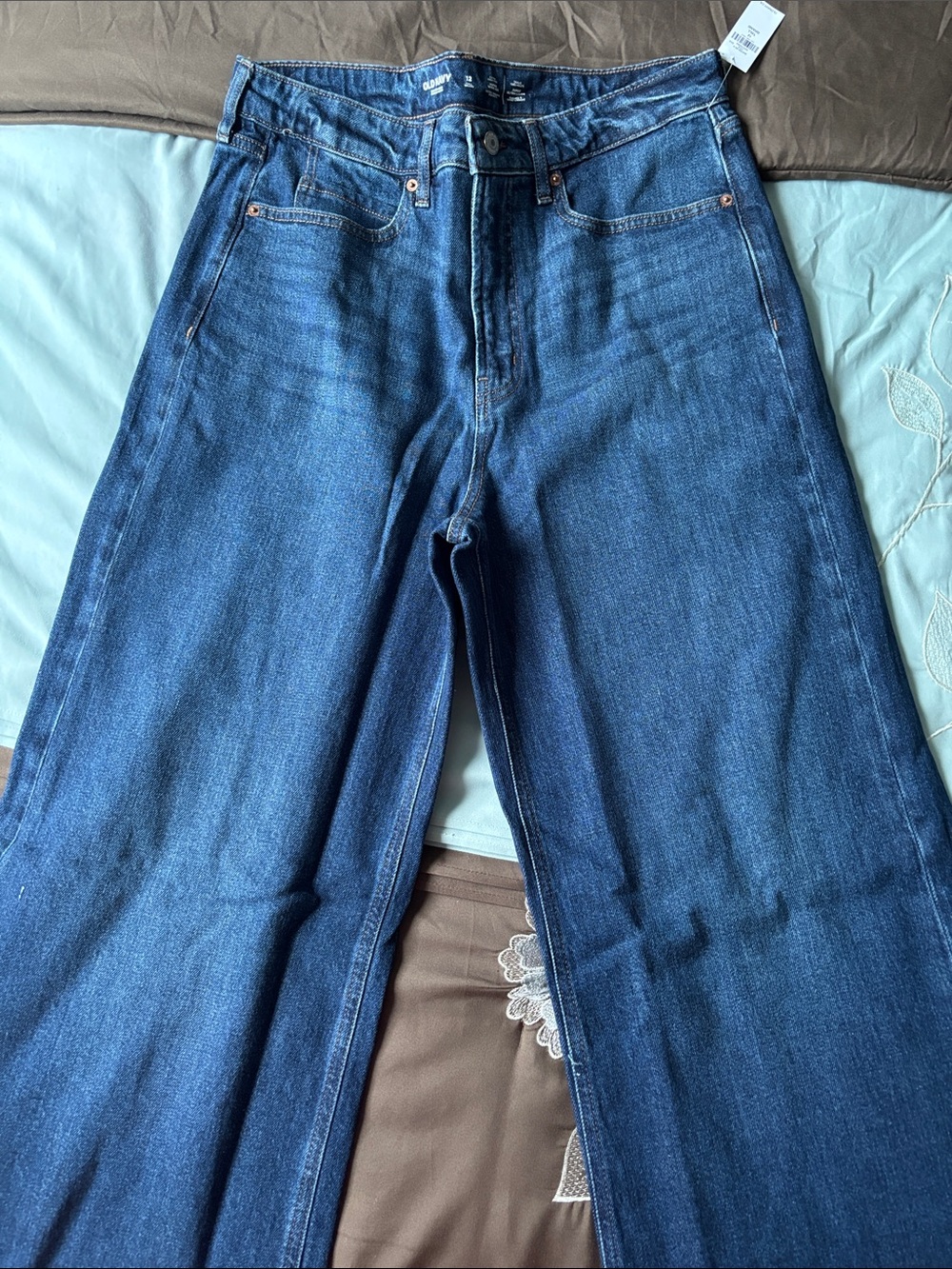 Old Navy Dark Blue Wide-Leg High-Rise Jeans - TALL